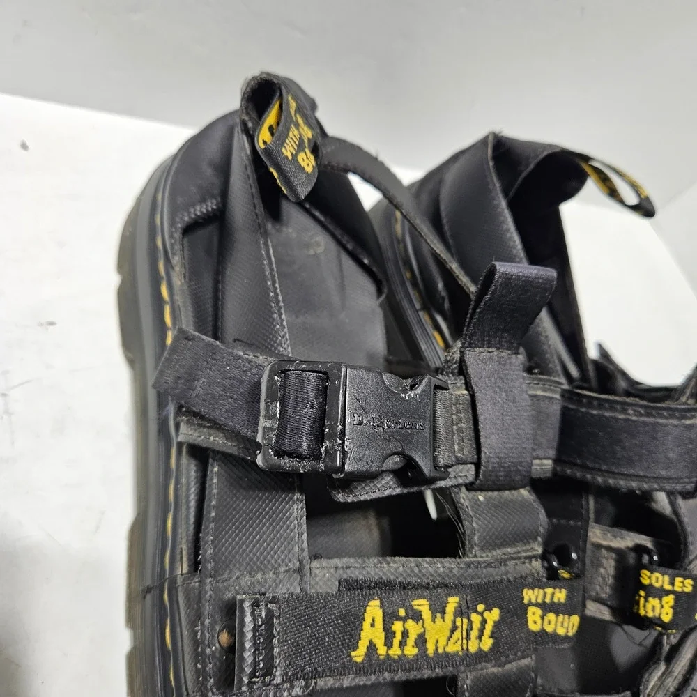 Dr. Martens Pearson Sandals Mens 14 Black Utility Strap Buckle AirWair